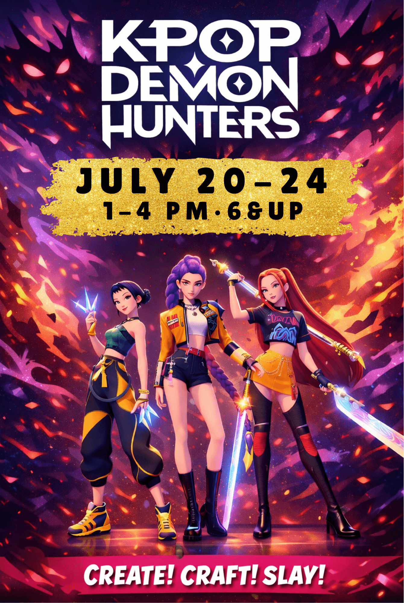 Maker's Summer Camp - Week 8 PM - K POP Demon Hunters Camp - Ages 6+